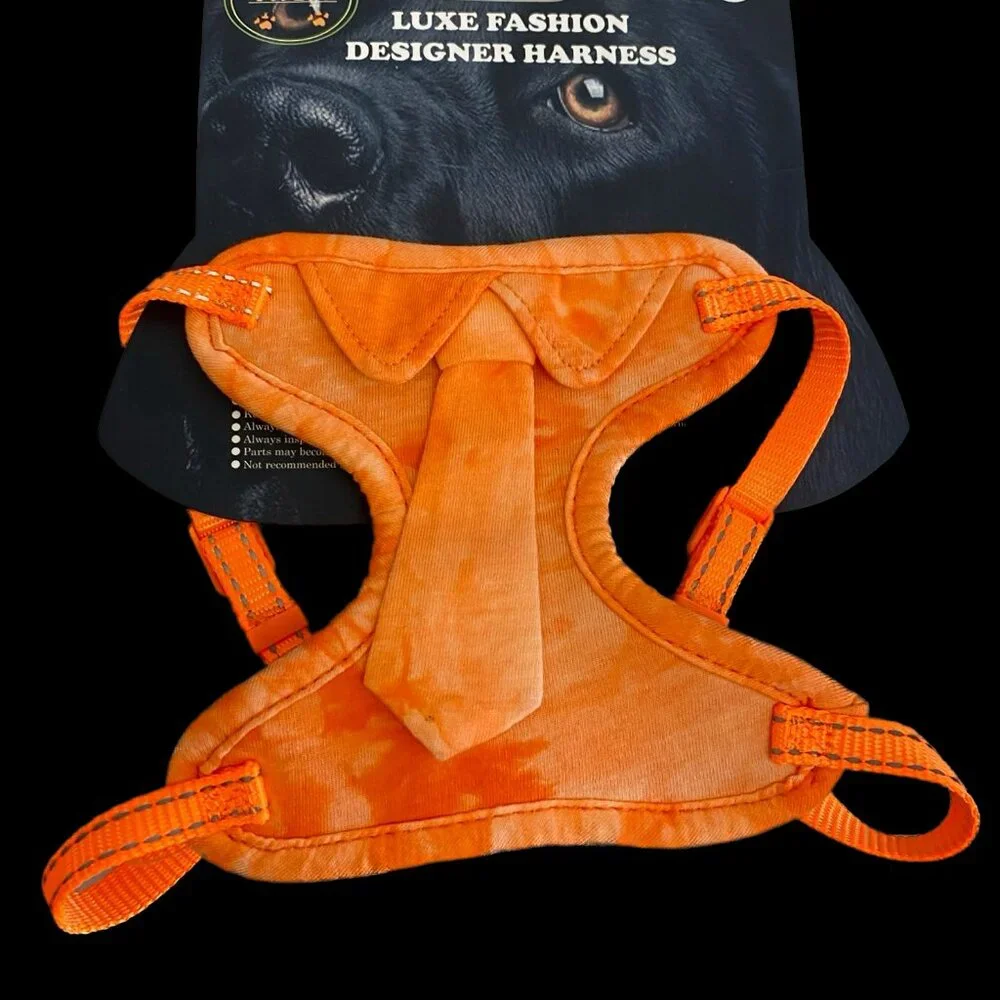 Luxe Orange Dog Harness, XS